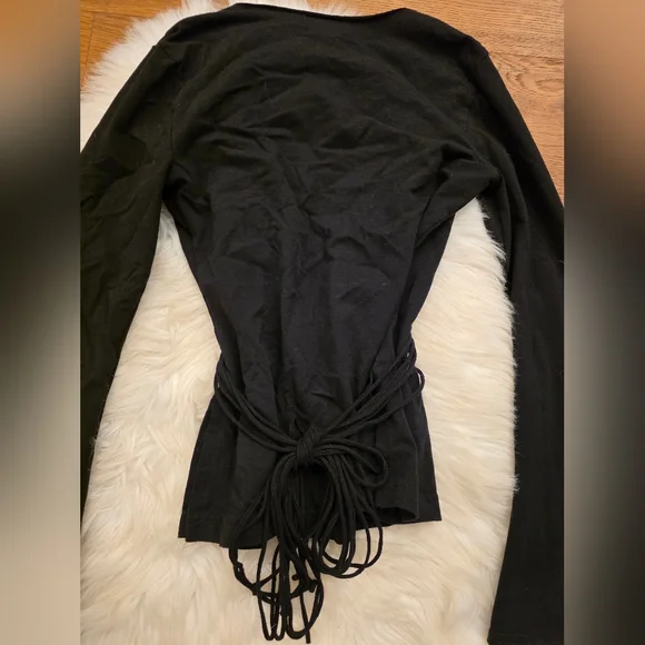 Vintage Boho Embroidered Black Long-Sleeve Top Set - Picture 9 of 9